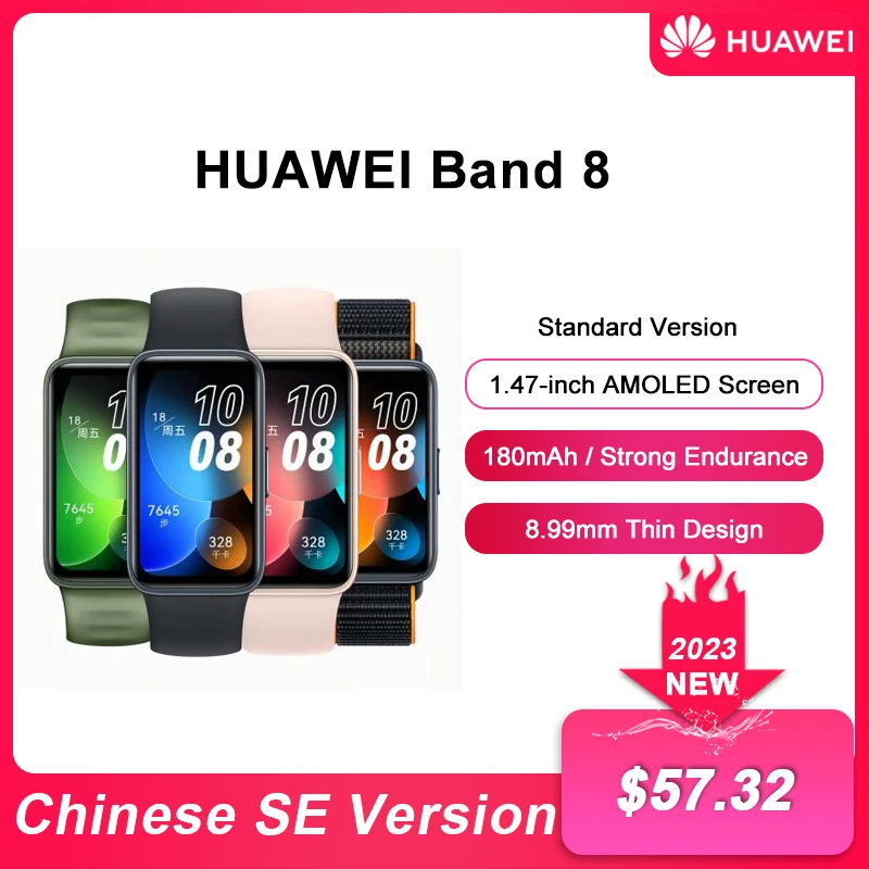 Pre-sale 2023 HUAWEI NEW Smart Band 8 SE 1.47 Inch FullView AMOLED Display Bluetooth Calling Long Life Battery Supported Speaker