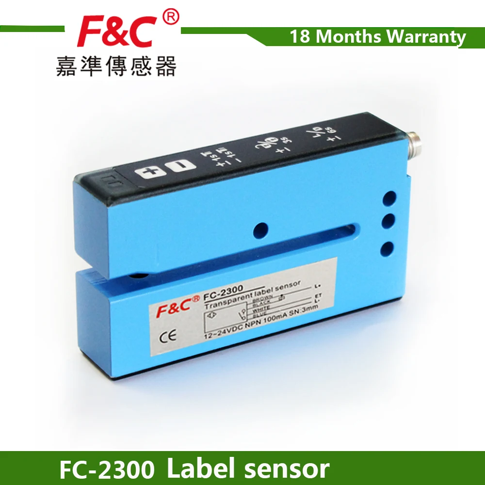 F&C Fork Label Gap Sensor, NPN/PNP ultrasonic Label Detection Sensors, Clear Label Sensors