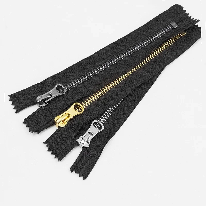 2 قطعة 15-40 سم 5 #   أسود جودة عالية قفل تلقائي قريب الذهب / الفضة سحاب معدني DIY الحرفية للملابس جيب الملابس الأحذية