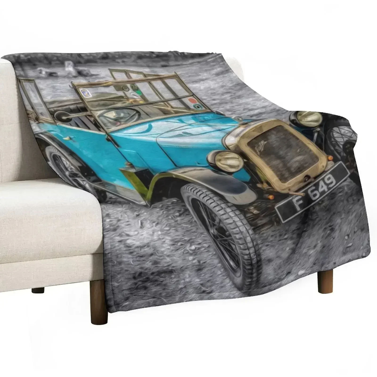 

Austin 7 Vintage Car Art Throw Blanket Decoratives Sofa Travel Bed covers Blankets