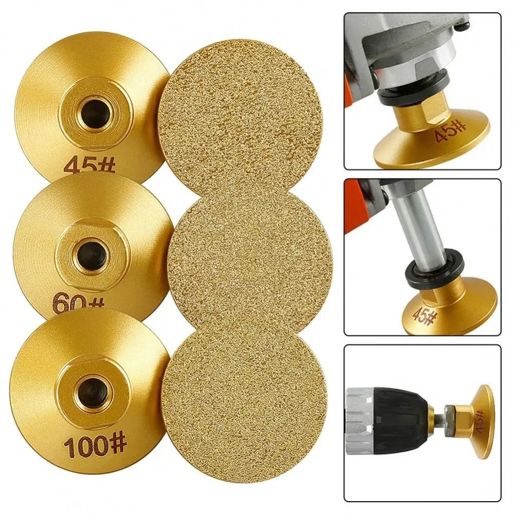 1Pcs 45/60/100# 2 inch 50mm Brazed Flat Grinding Head Abrasive Polishing Pad Marble Quartz Granite Cobblestone Grind Sharp Tool