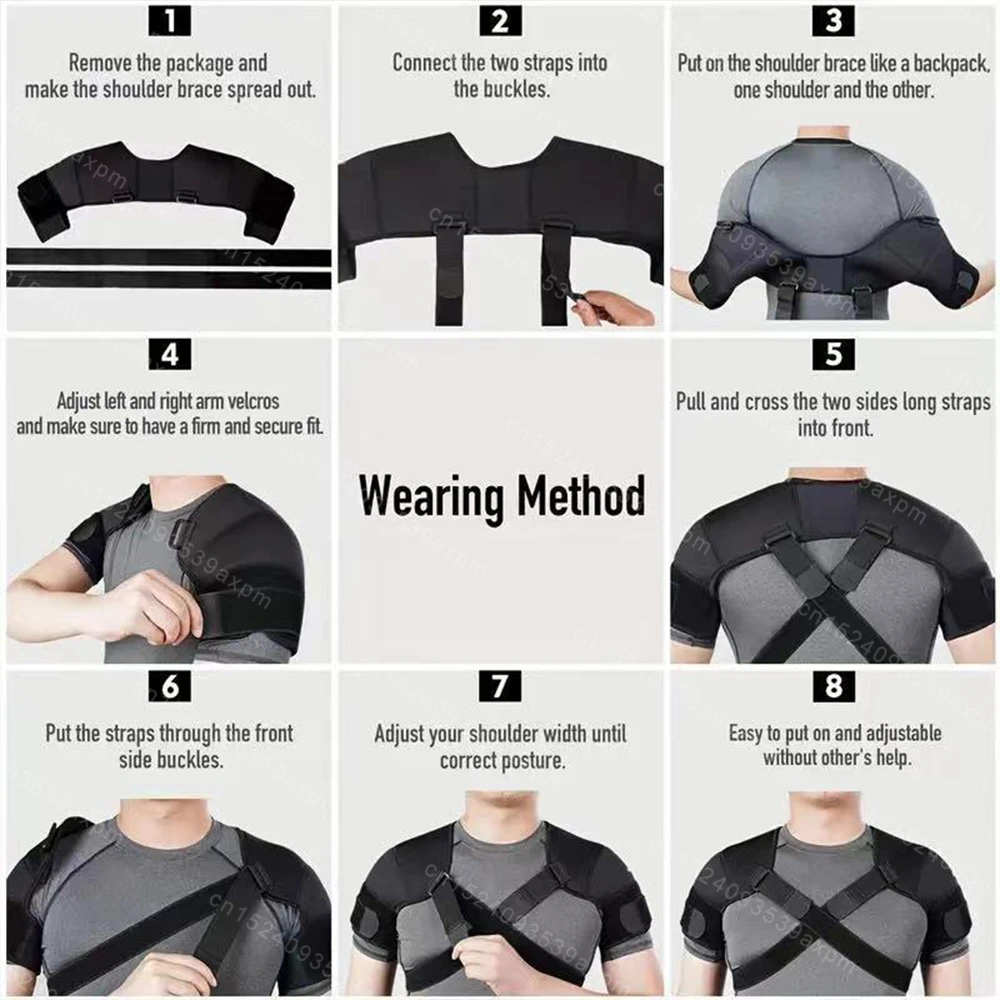 Adjustable Shoulder Support Strap Double Bandage Cross Compression Shoulder Brace Protector Strap Posture Correction Bandage