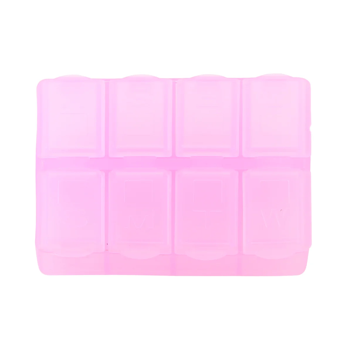 علبة حبوب دواء مستطيلة من البلاستيك ABAH مكونة من 8 أقسام لمدة 7 أيام باللون الوردي