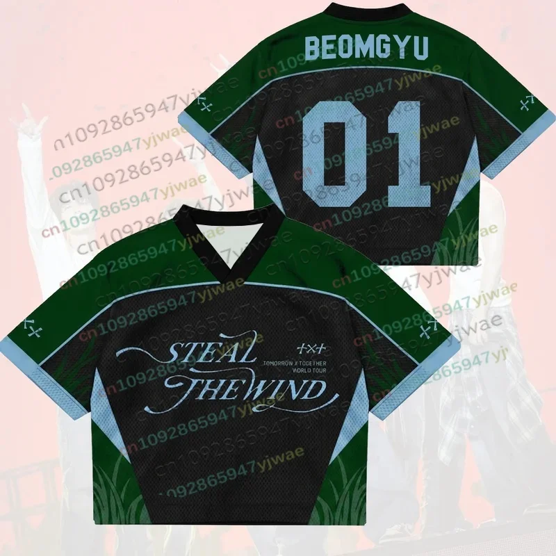 Kpop-Konzert „Steal The Wind“ Welttournee Mesh-Jersey Geschenk für Fans Yeonjun Soobin Fan-Geschenk Herbst Streetwear Damen- und Herrenbekleidung – Detail 4
