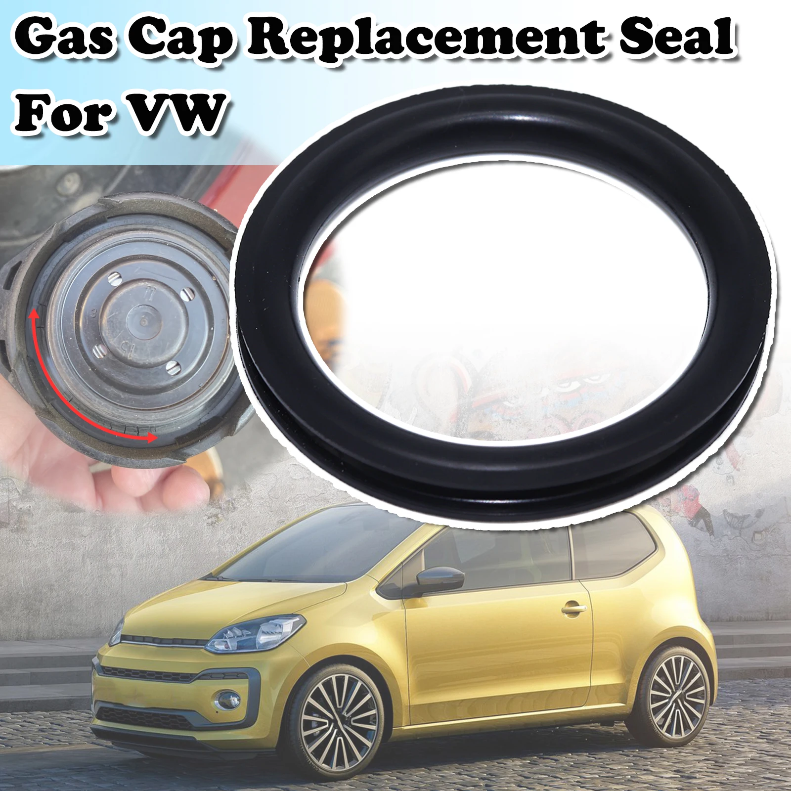 

For VW Tiguan Tipo Touareg Touran Up! Gas Cap Replacement Seal Fuel Tank Filler Neck Repair V Shape O-ring Rubber Gasket Washer