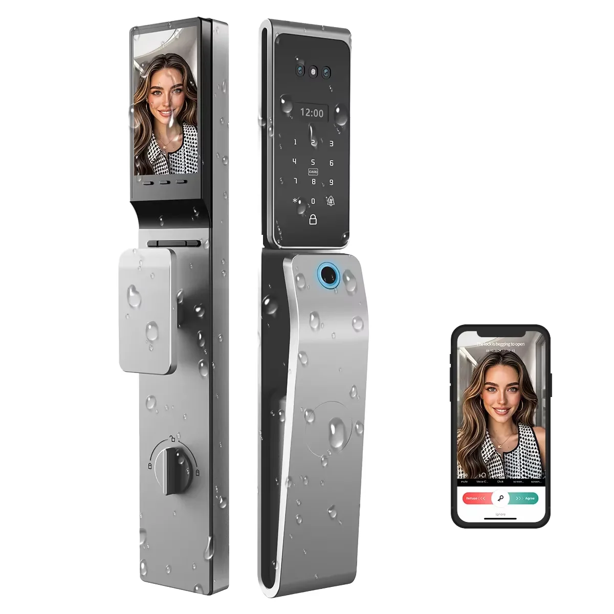 

Full Auto Smart Door Lock Home Front Door Waterproof Fingerprint Smart Lock