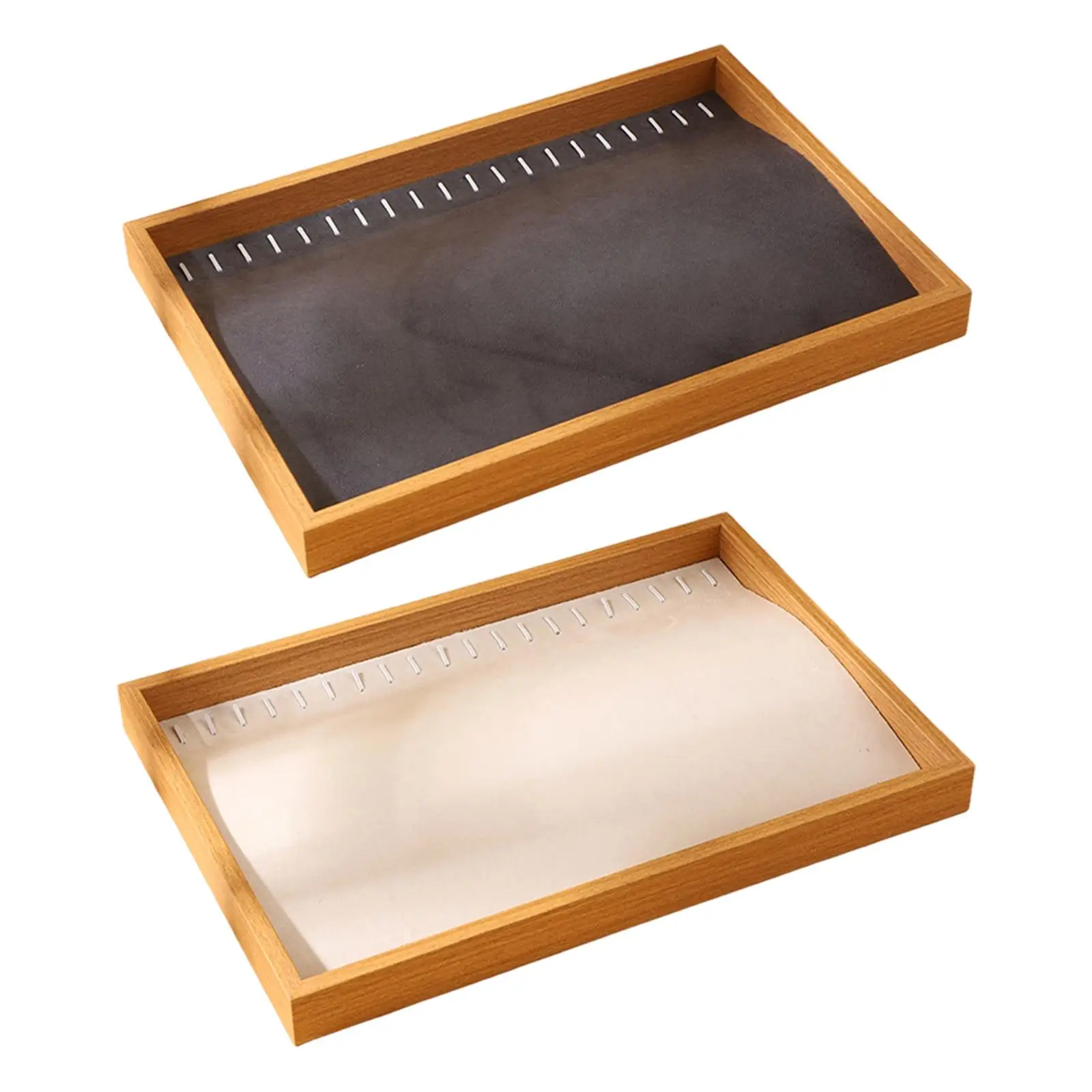 

Jewelry Display Tray Necklace Holder Stackable,Rectangle Gifts Multifunctional Storage Case,Wood Ornament Girlfriend Mom Her