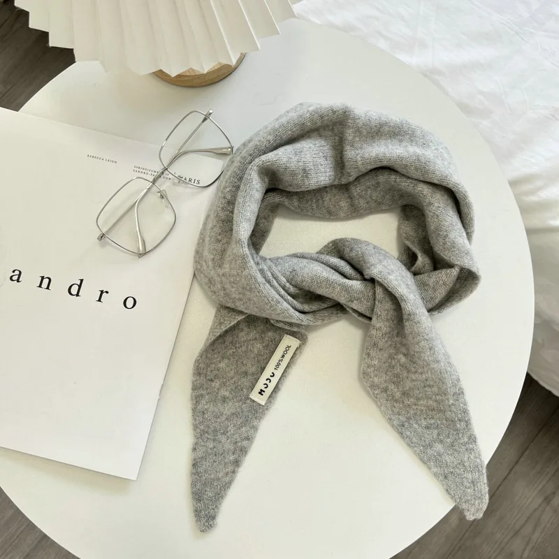 

100% новый женский шерстяной шарф, шаль, зимний теплый мягкий вязаный треугольный шарф, модная брендовая бандана, женское шерстяное одеяло с кисточками, шарфы