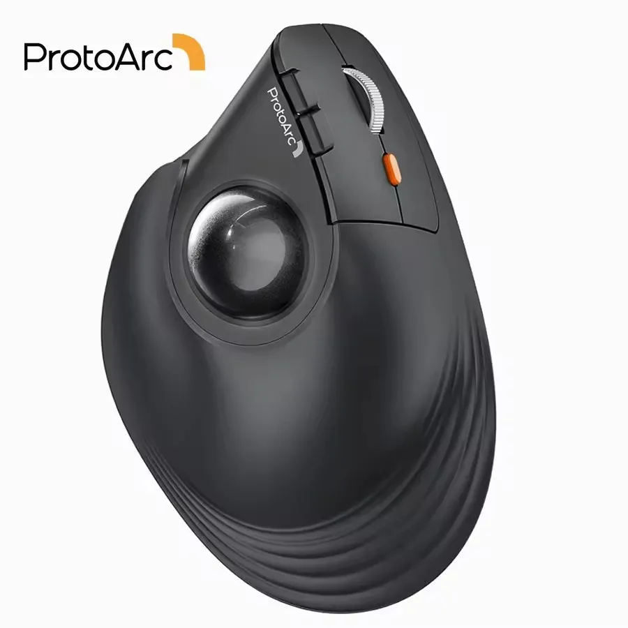 

ProtoArc EM05NLБеспроводная трекбольная мышь, перезаряжаемая Bluetooth эргономичная вертикальная мышь-роллер для компьютера iPad Mac Windows