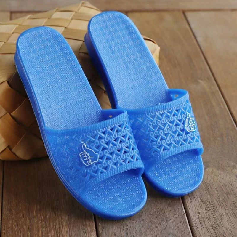 

Women One Word Flat sole Jelly Slippers Summer New Injection Molding Soft Sole Non Slip Home Slippers Bathroom Slippers