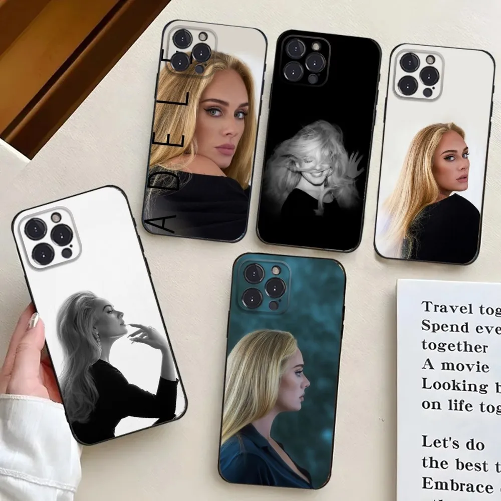 Singer A-Adele Phone Case For iPhone 16,15,14,13,12,11,Pro,X,XS,Max,XR,Plus,Mini Black Silicone Soft case