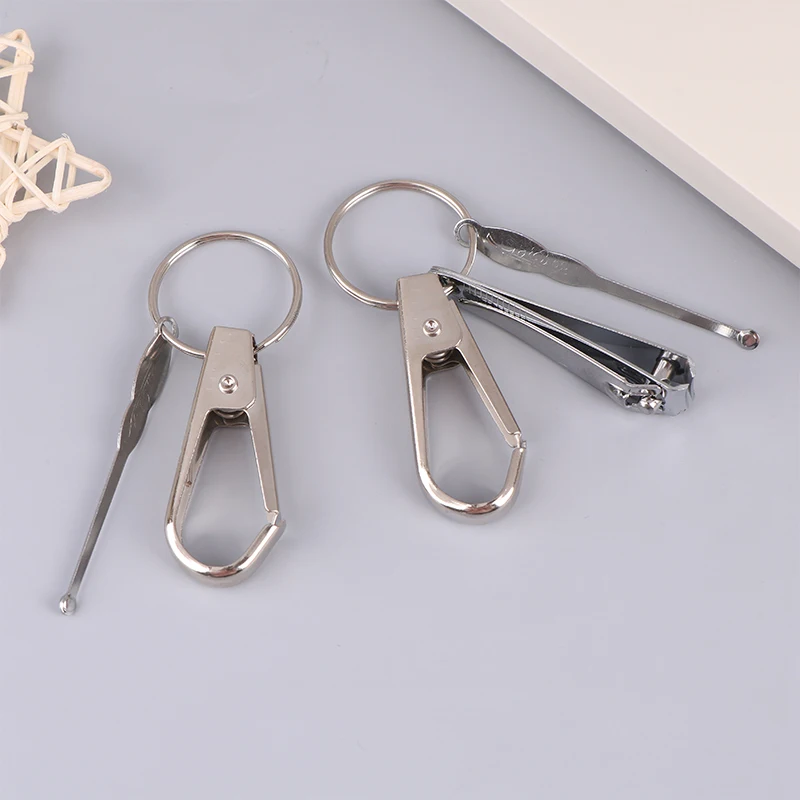 Keychain de Metal Portátil com Earpick, Tesoura De Unhas, Chaveiro Pingente, Ferramentas De Limpeza De Orelha Doméstica, Jóias DIY, Cintura Pendurada, Decoração Do Carro