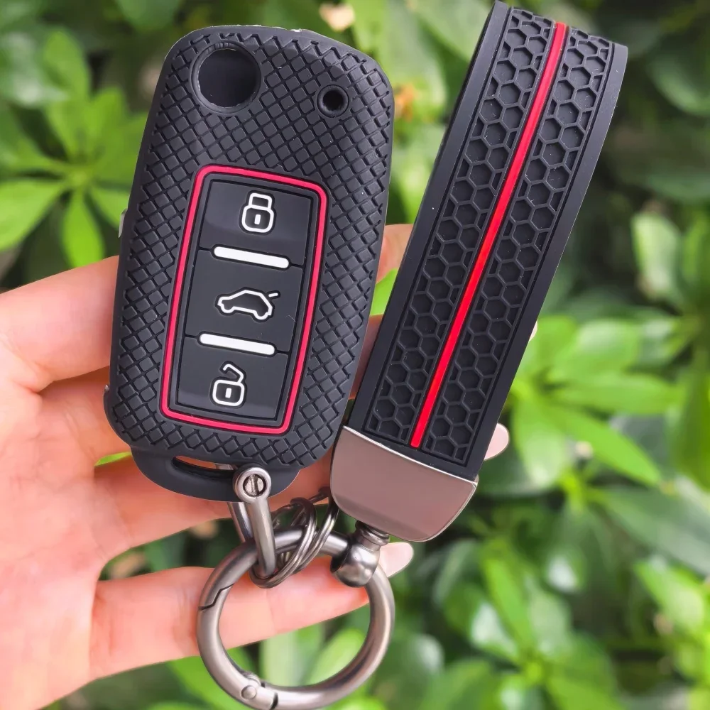 Car Key Fob Cover For VW Golf UP Polo T5 Caddy Tiguan Beetle EOS Jetta For Skoda Octavia For Seat Leon Altea Car Keychain