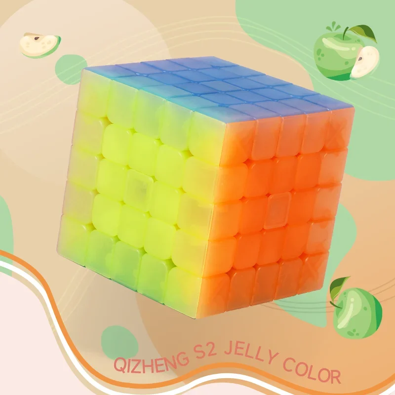 Qiyi Jelly Color Cube 2x2 3x3 4x4 5x5 llavero pirámide profesional Cubo mágico rompecabezas juguete para niños juguete de regalo