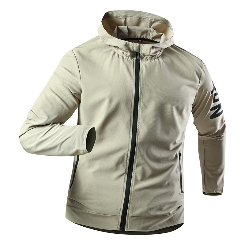 Men's Sun Protection Running Jackets Outdoor Thin Skin Coats Men Hiking Camping Cycling Hooded Windbreaker Quick Dry Sports Coat