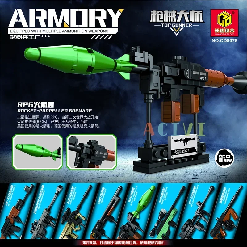 Blocchi di costruzione tecnici giocattoli Pistola AK47 Revolver Submetrico Sniper Barrett WW2 Esercito militare Guerra SWAT Arma Modello per bambini
