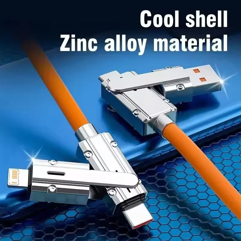 4 in 1 120W Fast Charging Cable USB C For iPhone 15 16 17 Pro Max 14 Samsung Redmi Xiaomi Huawei Type C USB Data Charging Wire