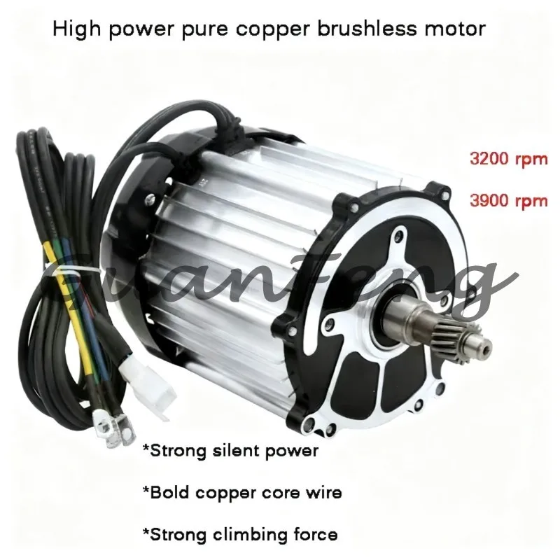 48/60/72V 1500/1800W High Speed Brushless DC Differential Motor Electric Tricycle Mini Car Replacement Motor