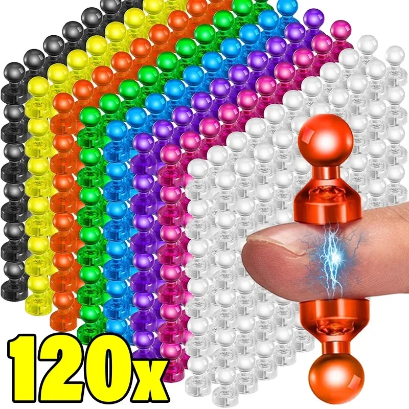 120/8pcs Magnetic Pushpin Strong Neodymium Magnet Cone Push Pins Super Magnets Push Pin Refrigerator Sticker Pushpins Wholesale