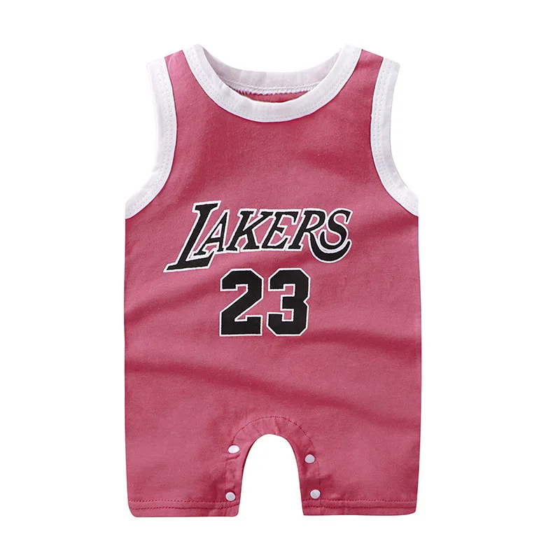 2024 Summer Baby Jumpsuit Pure Cotton Boys Girls Sleeveless Vest Romper Newborn Baby Sports Romper