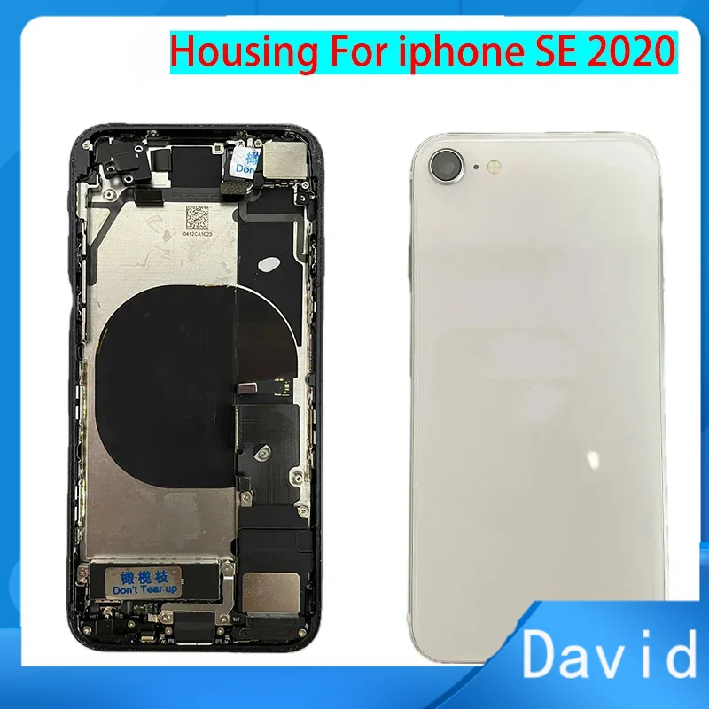 

FOR iPhone SE 2020 Back Housing Battery Cover No LCD Screen Rear Camera Middle Frame Replacement Part Removed From Used Phone