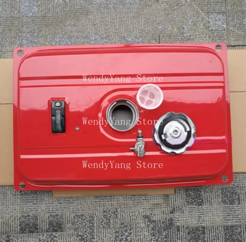 1set Red 2KW 3KW Generator Fuel Tank Fuel Tank Assembly 168F Gasoline Tank with Cover and A Full Set of Unit Accessories