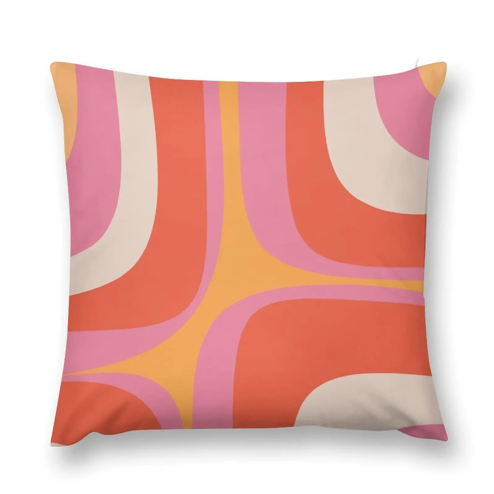 Retro Groove Minimalist Abstract Pink Orange Throw Pillow Decorative Cushion Luxury Sofa Cushions pillow