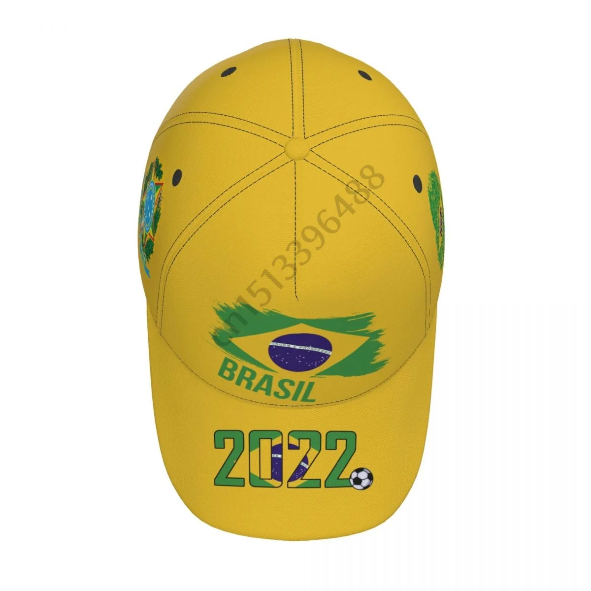 More Design 2022 Brazil Country Flag Soccer Hats Sun Baseball Cap Breathable Adjustable Men Women Outdoor Fishing Hat