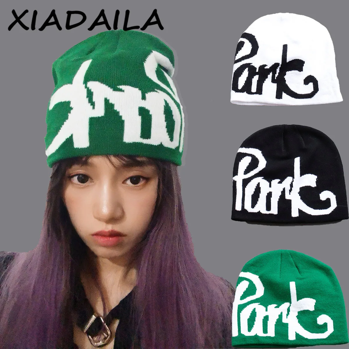 

warm dark style Ski cap new popular winter knitted Toddler beanie hats Embroidery Knitted Hat y2k acrylic hip hop dice hat caps