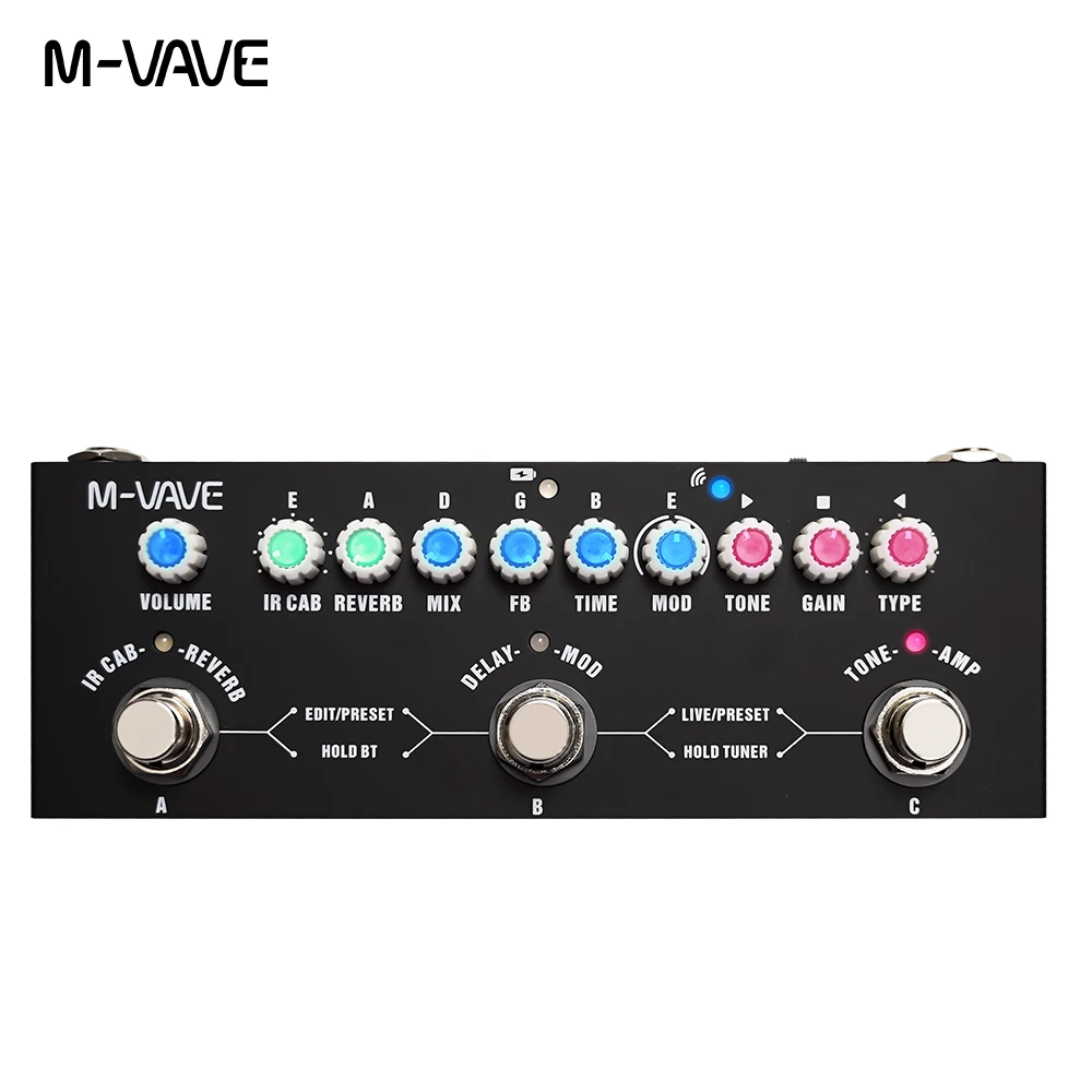 M-vave Cube BABY Multi Effects Pedal Rechargeable Electric Guitar Recording Audio Interface Function Pedal