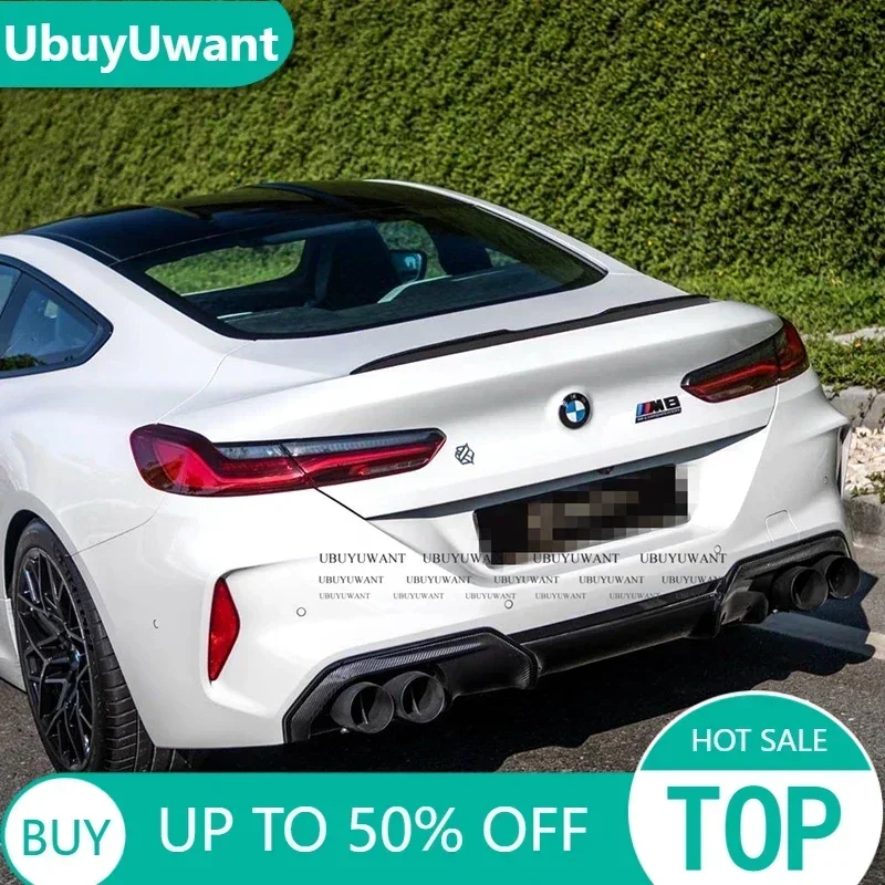 

UBUYUWANT For BMW 8 Series G14 G15 G16 840i 2020 Carbon Rubber Spoiler Tail Trunk Boot Wing Decoration Car Styling
