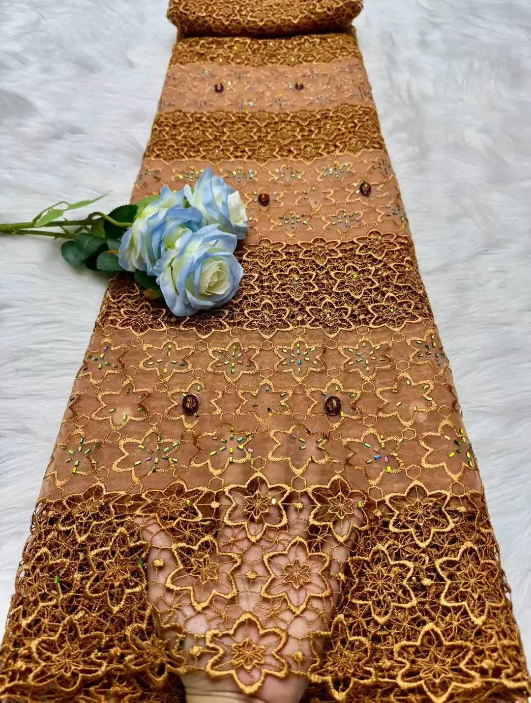 مطرز الأفريقي أقمشة الدانتيل جودة عالية 2025 النيجيري جبر الحبل الدانتيل التطريز صافي الدانتيل السويسري الفوال الدانتيل لفستان الزفاف #3