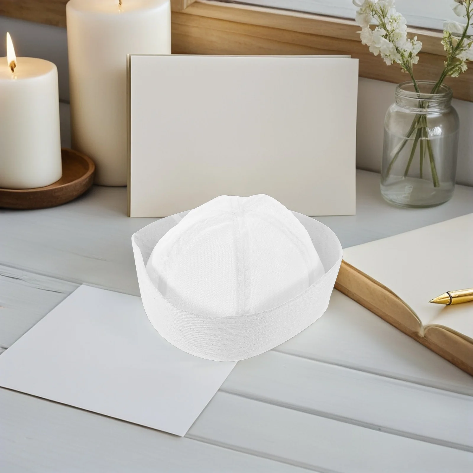 

3pcs White Sailor Hats Set: Classic Navy Captain Caps Breathable For Cosplay Festival Boat Events Adult Costume Accessories