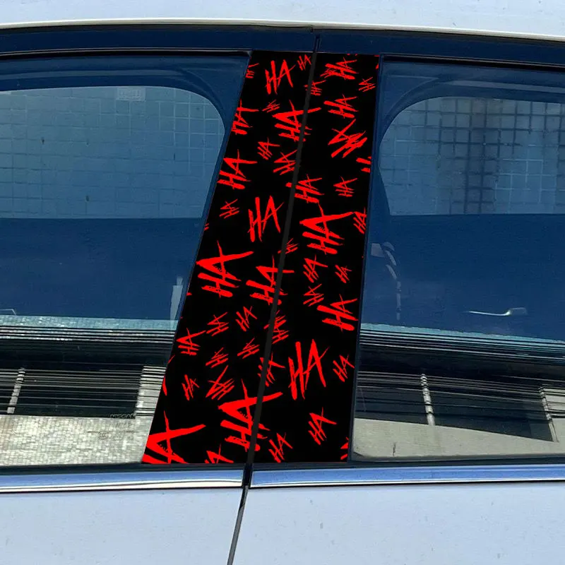 1/2pcs Joker Laughing Car Stickers Auto B Pillar Waterproof Decoration Cover Scratch DIY Car Doors Pillar Sunscreen Vinyl Decals view 6