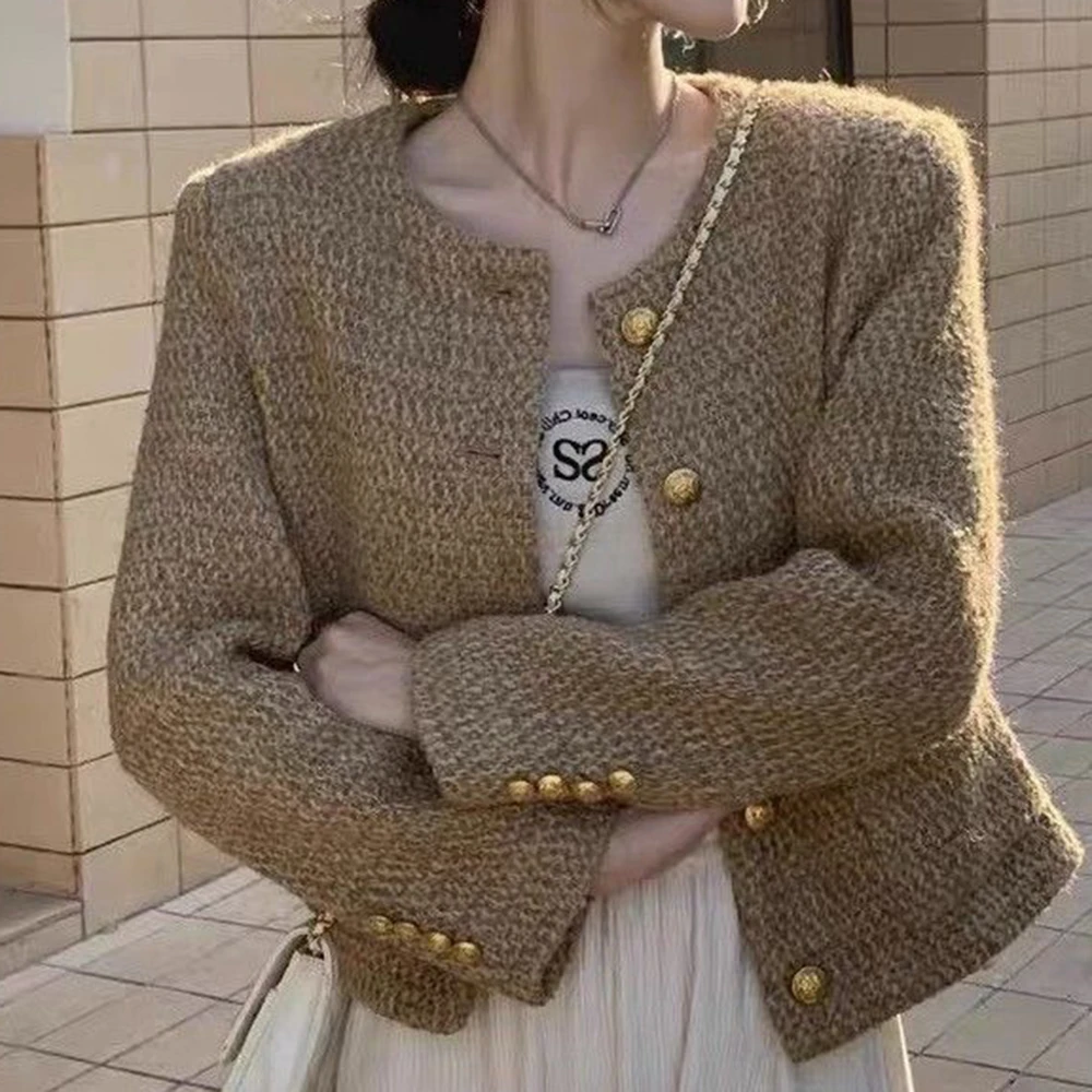 French  style women 2025 new Internet celebrity high sense fashion versatile sweetheart style commuter wool short coat tide