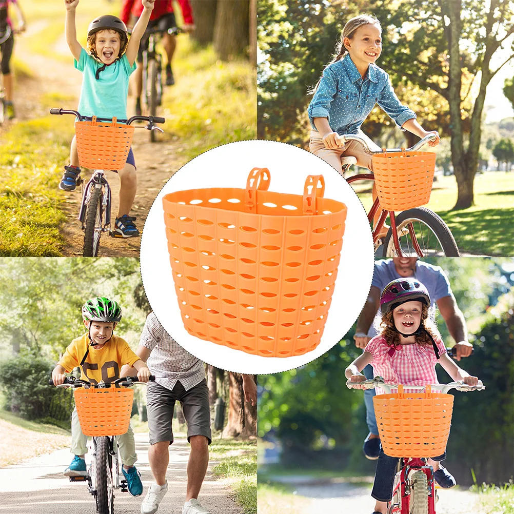 

2Pcs Kids Bike Basket Detachable Plastic Storage for Front Handlebars Cycling Accessories Bike Basket Cycling Storage Parts