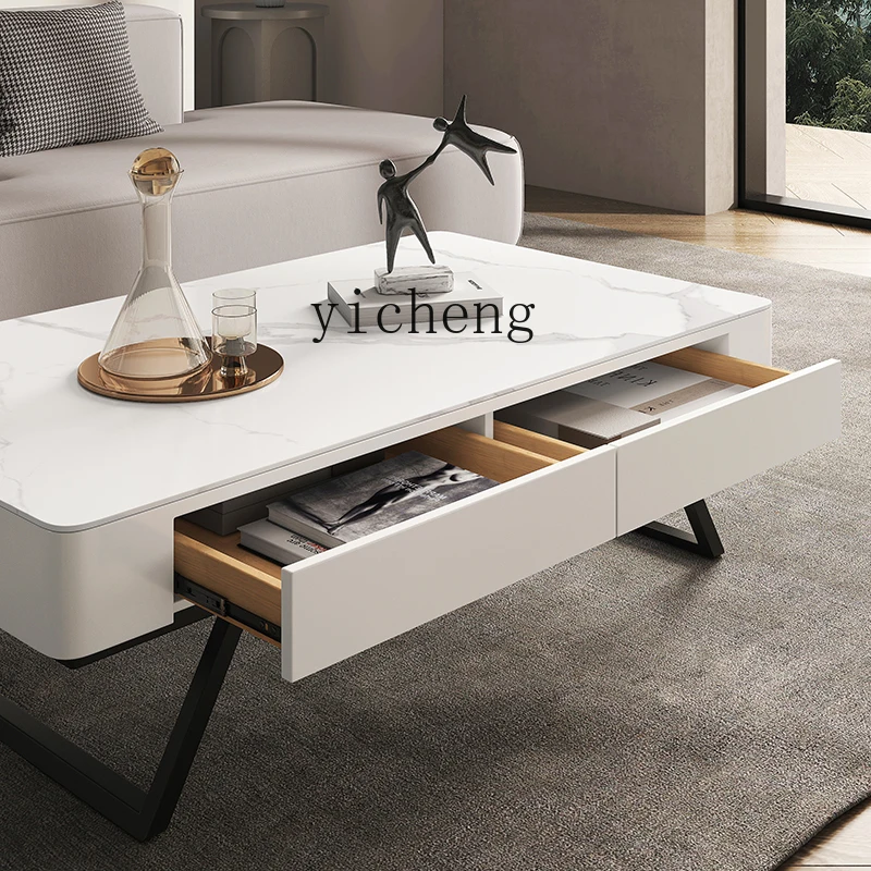 

ZZ1 meter rock slab coffee table small apartment living room home high-end light luxury small table modern and simple