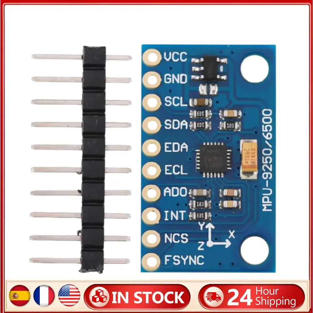 

GY-9250 MPU9250 9-axis/9-axis Attitude Sensor Board Module IIC/SPI Gyro+Accelerator+Magnetometer Measurement Sensor Module 3-5V