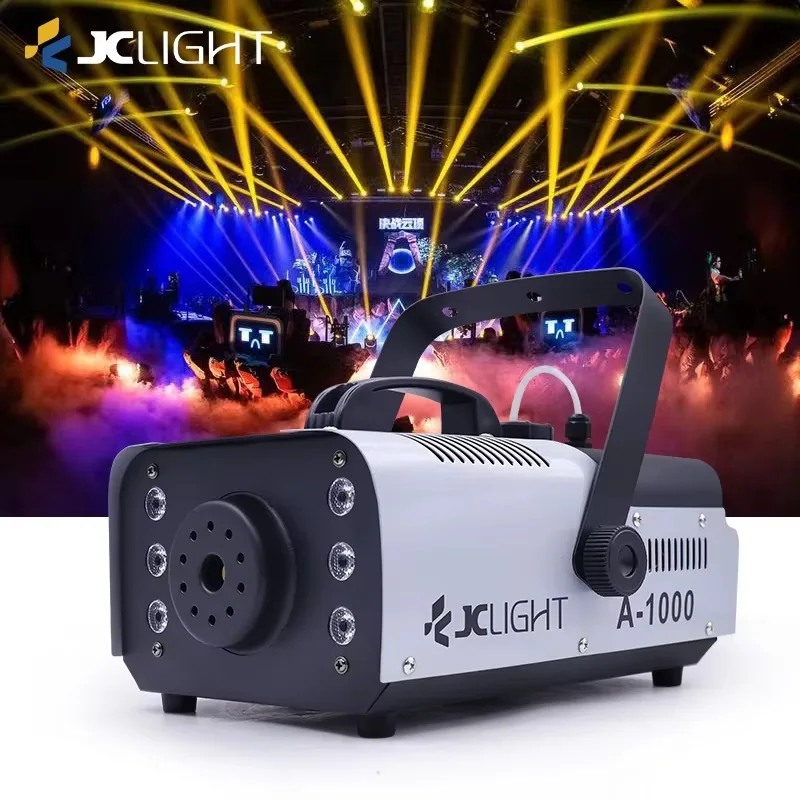 1000W RGB 3IN1 LED Fog  6PCS Beads Color Smoke Projector for Wedding Party Stage Decoration Ambience FX Gear