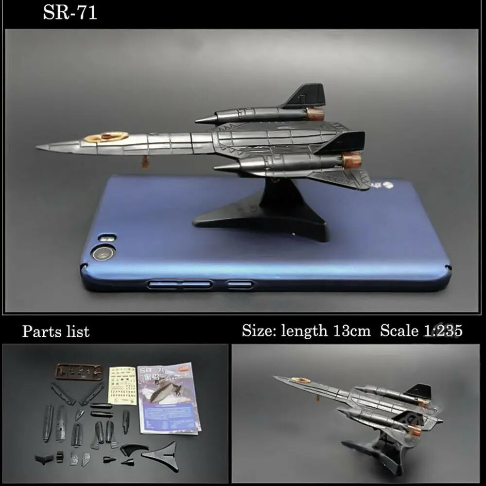 1:235 Scale Mini Military Models USAF Blackbird SR-71 Assembly Fighter Plastic Model Collection Puzzle Figure Toy