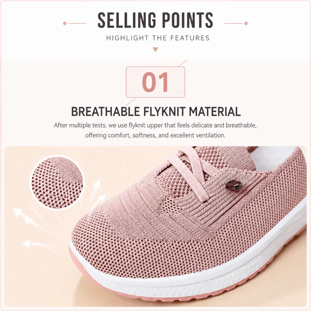 Breathable Women's Walking Shoes Mesh Holes Comfort Casual Sneakers Non-slip Lightweight Slip on Sneakers Travel Outdoor Home