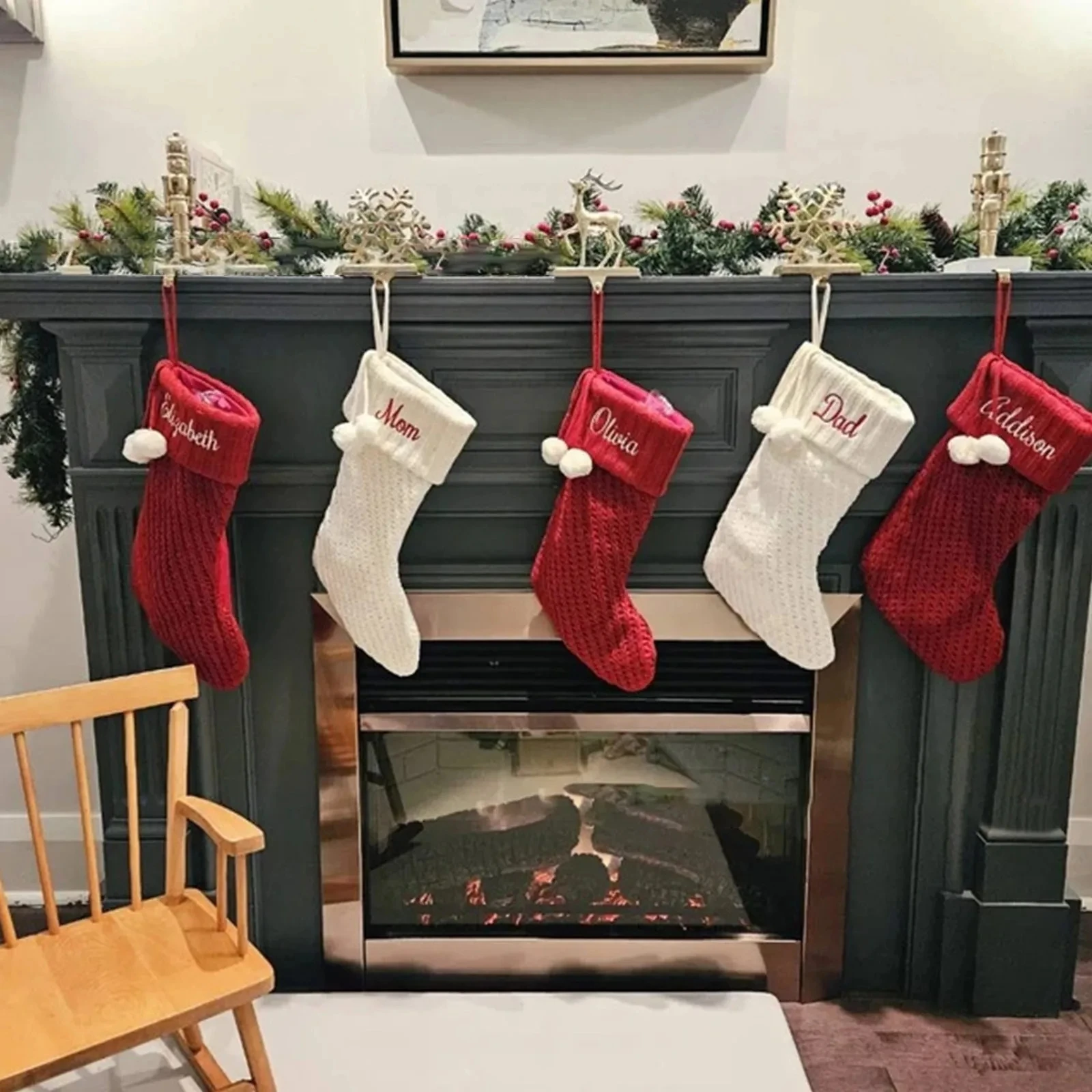 Christmas New Embroidered Socks Santa Claus Snowman Xmas Stockings New Year Home Christmas Tree Fireplace Decoration Gift Socks - Image 4