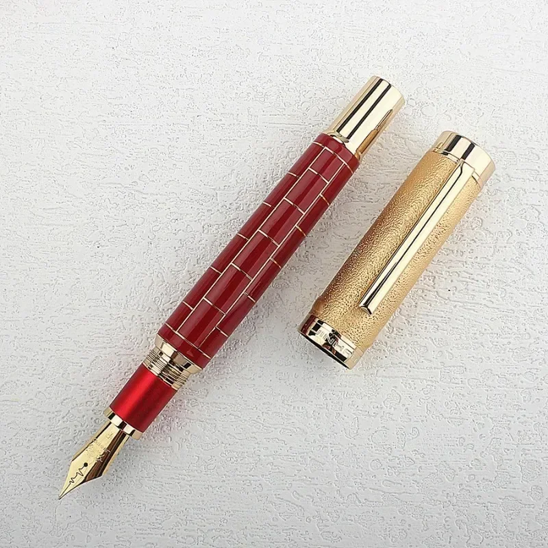 

JINHAO Red Fountain Pen Heartbeat F M 0.5MM 0.7MM Nib Student Good Gas Tightness Smooth Writing Gift Pens Calligraphy Pen