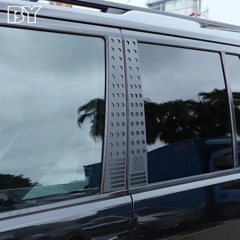 لاند روفر ديسكفري 3 ديسكفري 4 2004-2016 سبائك الألومنيوم نافذة السيارة B-عمود مركز عمود الكسوة ملصق اكسسوارات السيارات