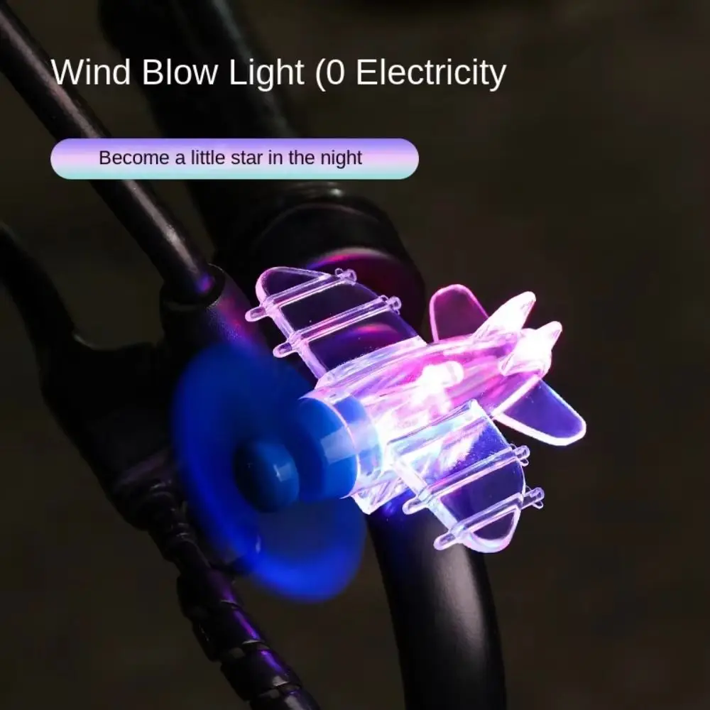 With Traceless Adhesive Small Airplane Car Decorations Wind Power Generation Safe Riding Mini Airplane LED Light