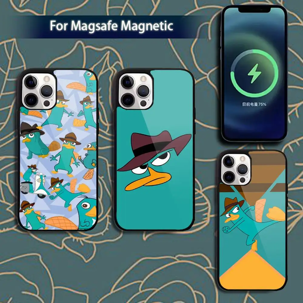 

Cartoon P-Perry The P-Platypus Phone Case For iPhone 16,15,14,13,12,11,Pro,Max,Plus,Mini,Magsafe,Magnetic Wireless Charging Case
