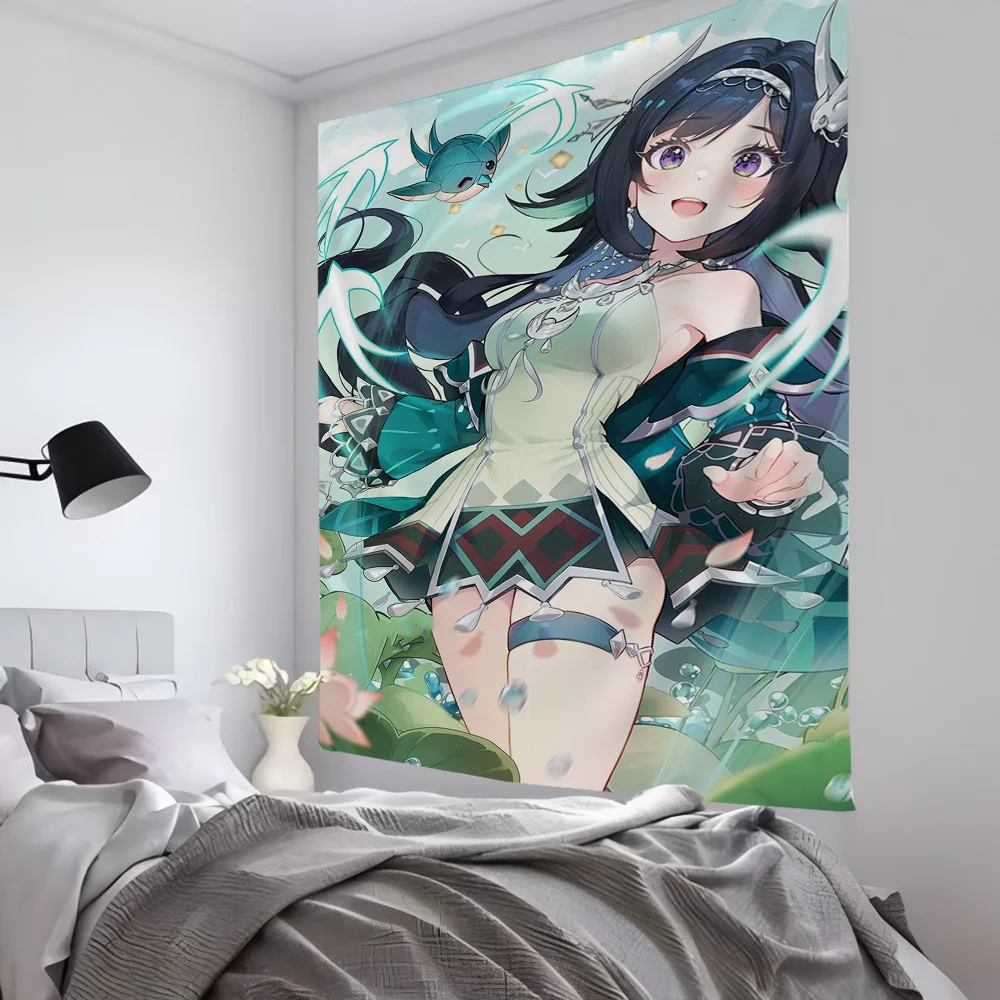 Lan Yan Genshin Impact Wandteppich, Raumdekoration, Wandtuch, Party, hängender Hintergrund, Raumdekoration, Babyzimmer