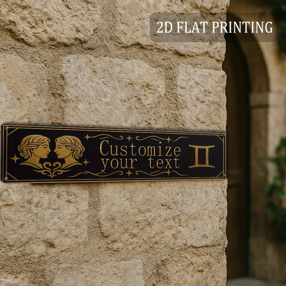 2D Flat Custom Text Aluminum Sign 16x4 Inch, Rustic Vintage Metal Plaque for Garden Gate Fence Porch Wall Decor Gift