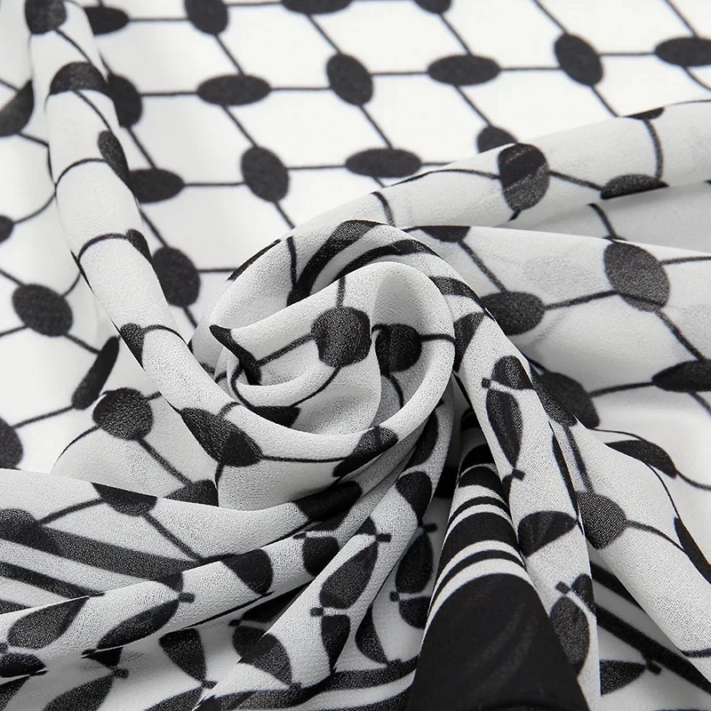 Keffiyeh Print Chiffon für muslimische Damen Hijab Keffiyeh Palästina hochwertige Hijab Palästina Schal 185x70cm