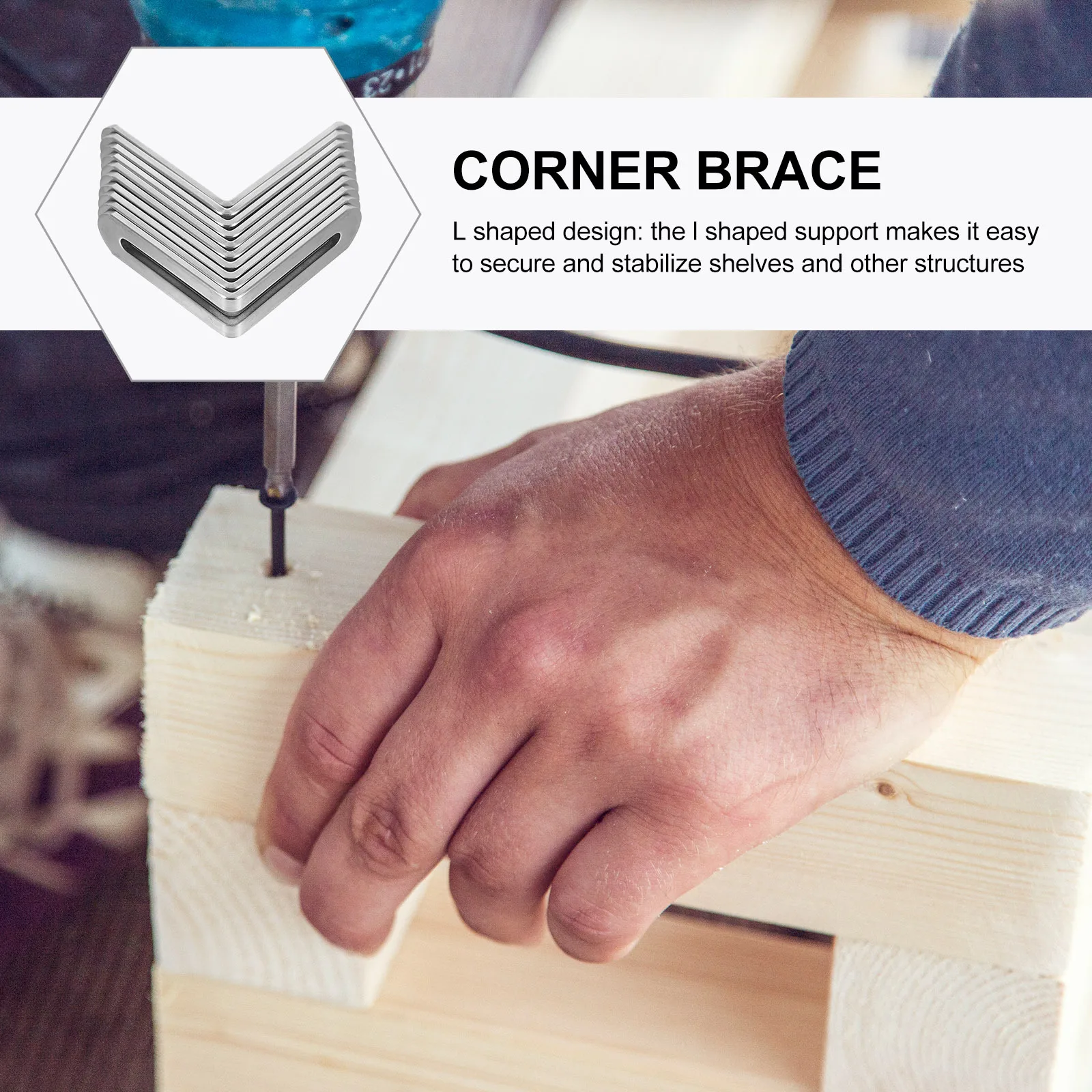

10 Pcs Corner Connector Furniture Connectors Hardware Accessories Heavy Duty Stainless Steel Bracket